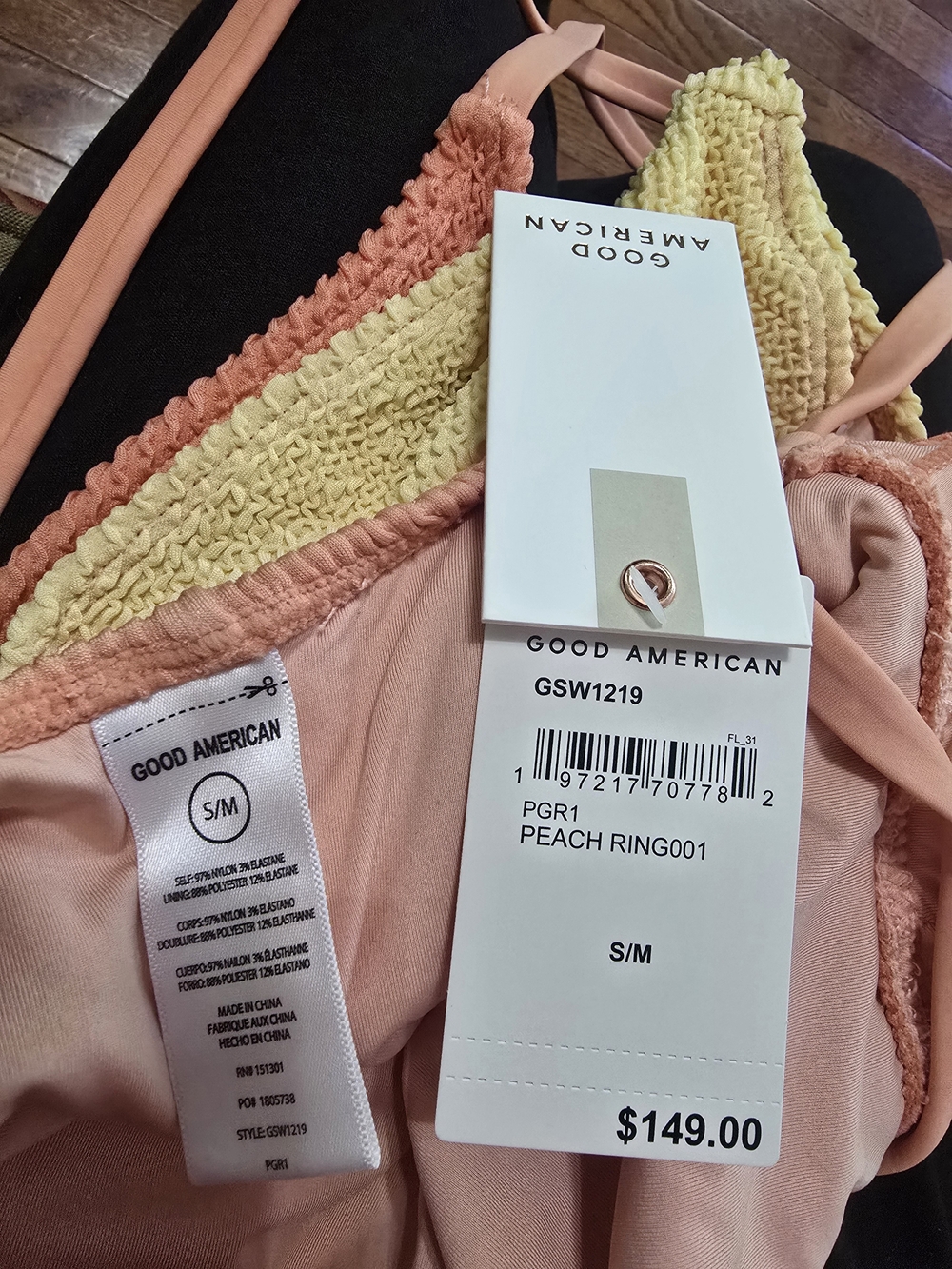 Good American Pink to Yellow Ombre One-Piece Swimsuit - Picture 3 of 3